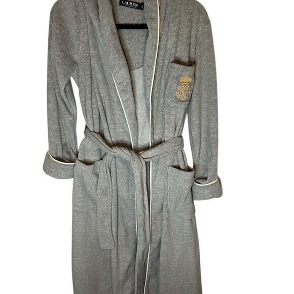 Lauren Ralph Lauren Other - Lauren Ralph Lauren Women's XS Gray Kimono Fleece Robe Shawl Collar